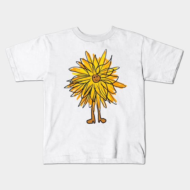 Sammy the sunflower Kids T-Shirt by Carpesidera